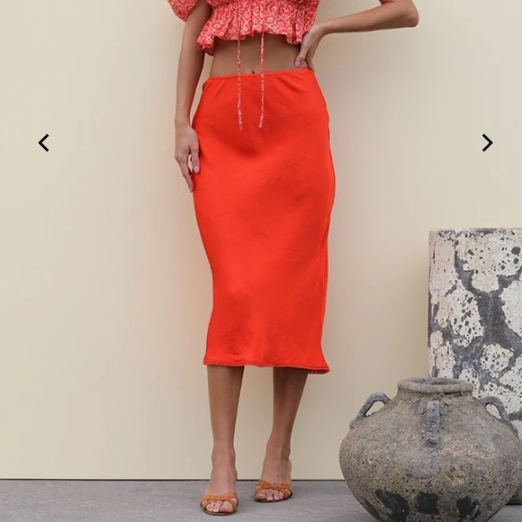 Ciao Lucia NWT Valeria poppy midi Skirt XS - Picture 1 of 7